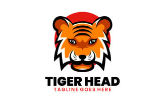 Tiger Head Simple Mascot Logo 1