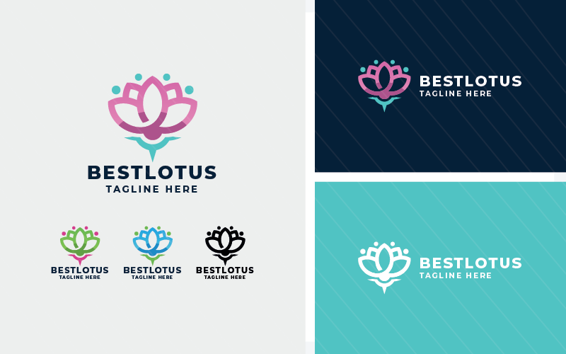 Lotus Flower Vector Logo Template
