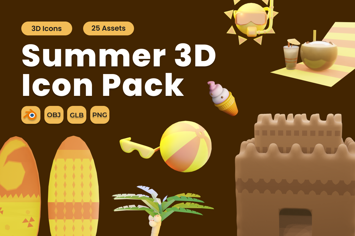 Summer 3D Icon Pack Vol 1