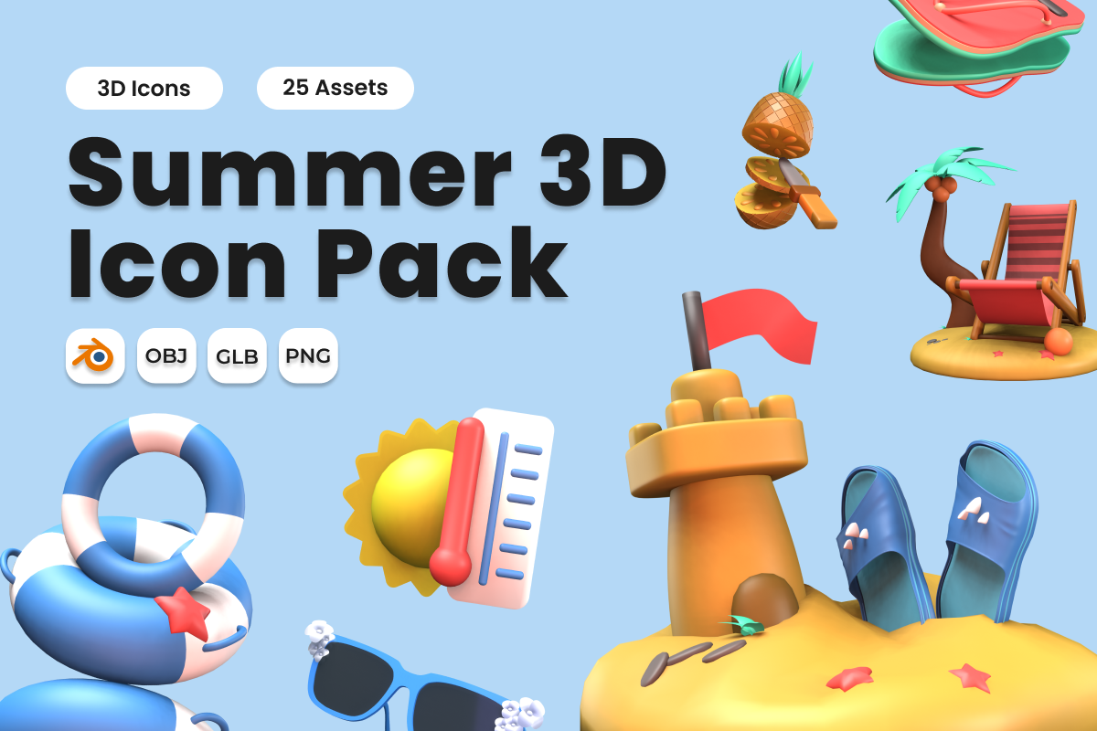 Summer 3D Icon Pack Vol 2