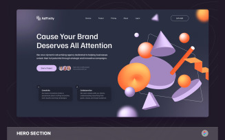 AdFinity – Advertising Agency Hero Section Figma Template