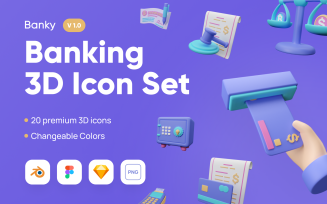Banky - Banking and Finance 3D Icon Pack