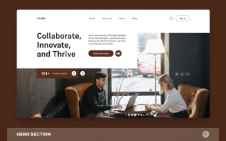 HiveCo - Co-Working Space Hero Section Figma Template