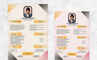 2 pages professional resume /CV for females, cover letter +resume.