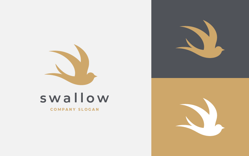 Swallow Bird Silhouette Logo Logo Template