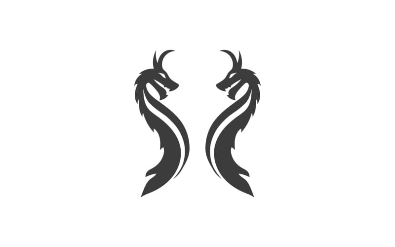 Dragon couple logo vector v1 Logo Template