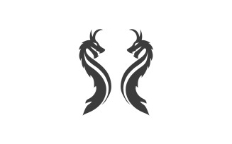 Dragon couple logo vector v1