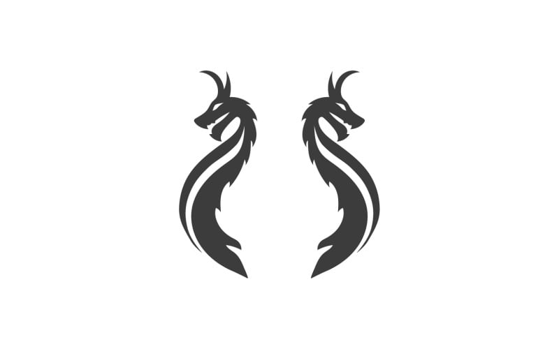 Dragon couple logo vector v2 Logo Template