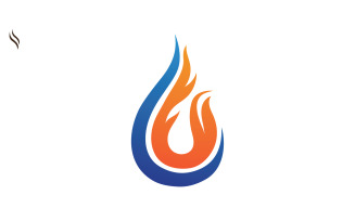 Fire hot burning logo vector v7