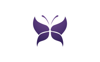 Wing butterfly beauty logo vector v4