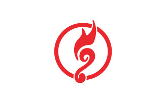 Hot fire burn vector logo v8