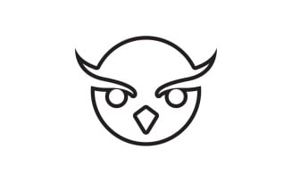 Owl head bird logo template vector v16