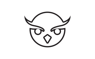 Owl head bird logo template vector v16