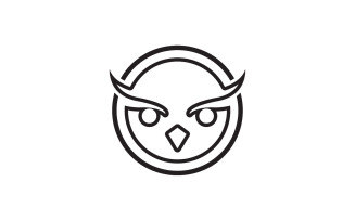 Owl head bird logo template vector v18
