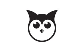 Owl head bird logo template vector v1