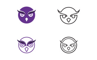 Owl head bird logo template vector v20