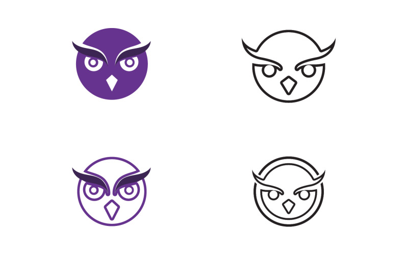 Owl head bird logo template vector v20 Logo Template