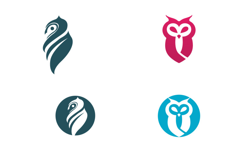 Owl head bird logo template vector v21 Logo Template