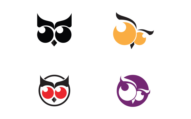 Owl head bird logo template vector v22 Logo Template