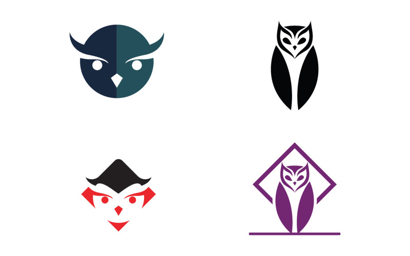 Owl head bird logo template vector v23 Logo Template