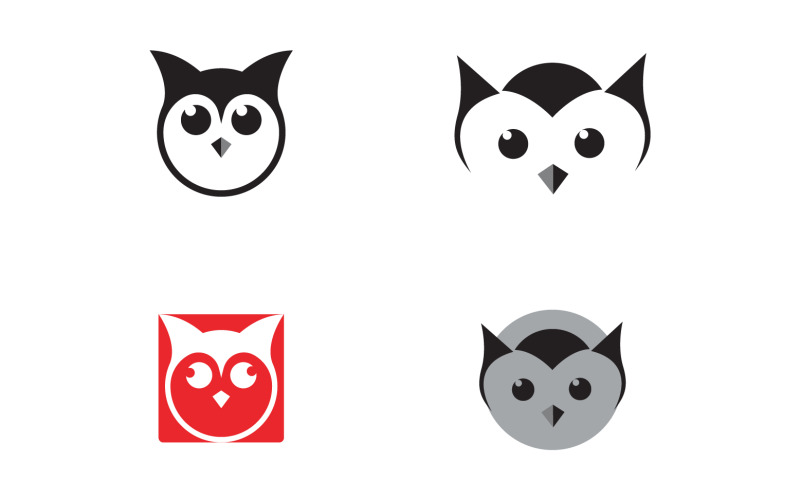 Owl head bird logo template vector v24 Logo Template