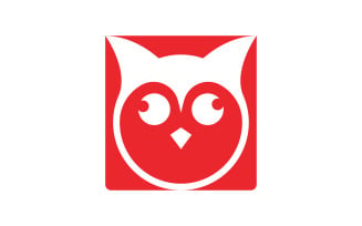 Owl head bird logo template vector v7