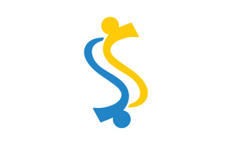 S letter team people logo vector v1
