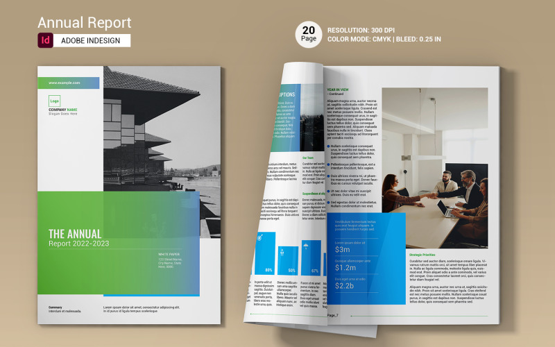 Annual Report Template. Indesign and Ms Word Template Corporate Identity