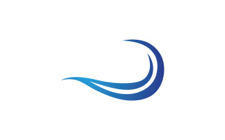 Blue wave water logo vector v2