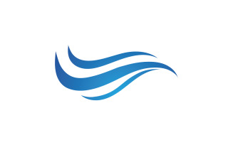 Blue wave water logo vector v3