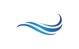 Blue wave water logo vector v4
