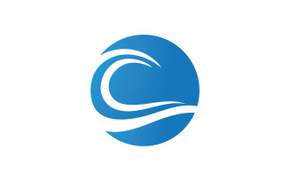 Blue wave water logo vector v5