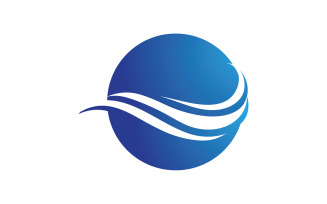 Blue wave water logo vector v6