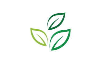 Eco leaf green tree element logo v1
