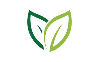Eco leaf green tree element logo v3