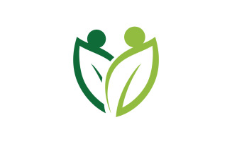 Eco leaf green tree element logo v4