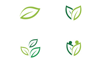 Eco leaf green tree element logo v5