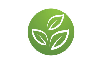 Eco leaf green tree element logo v6