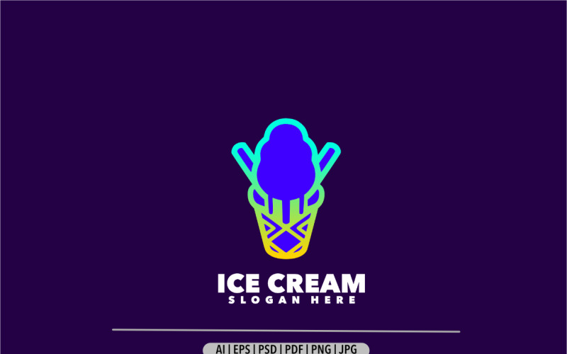 Ice cream forzen gelato gradient logo Logo Template