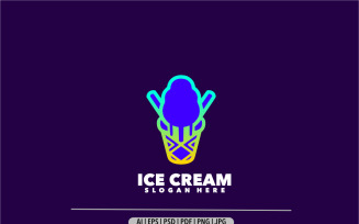 Ice cream forzen gelato gradient logo