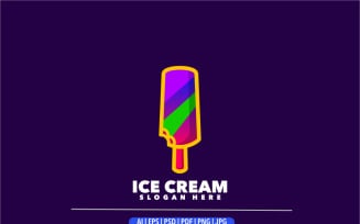 Ice cream gradient colorful logo design template