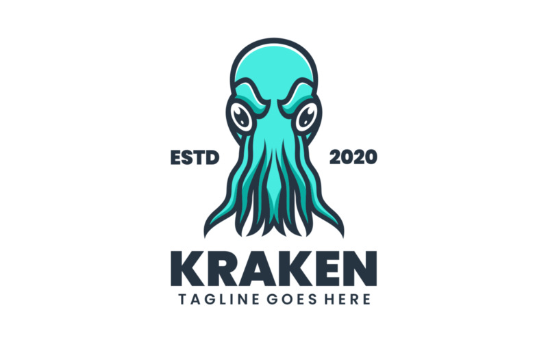 Kraken Simple Mascot Logo 1 Logo Template