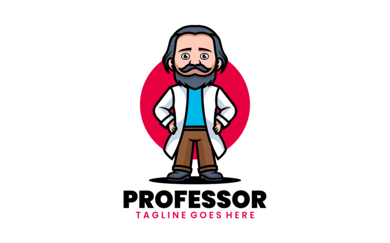 Professor Mascot Cartoon Logo 1 Logo Template