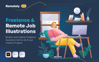 Remotely - Freelance & Remote Job Illustrations