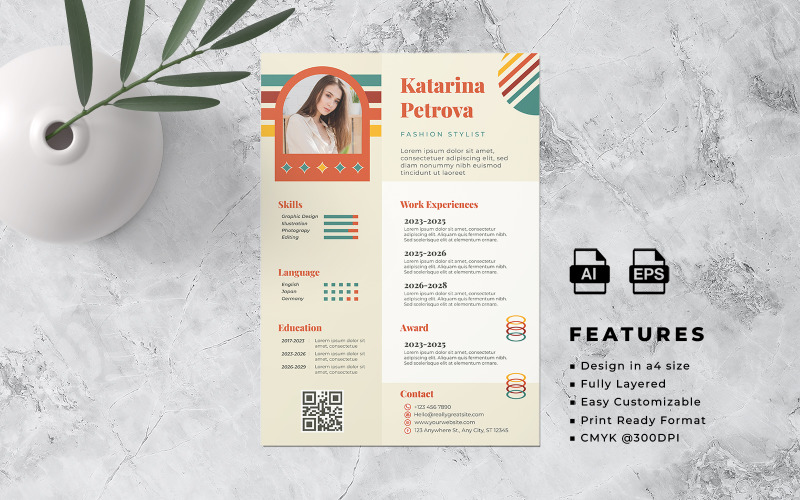 Resume and CV Template Flyer 2 Corporate Identity