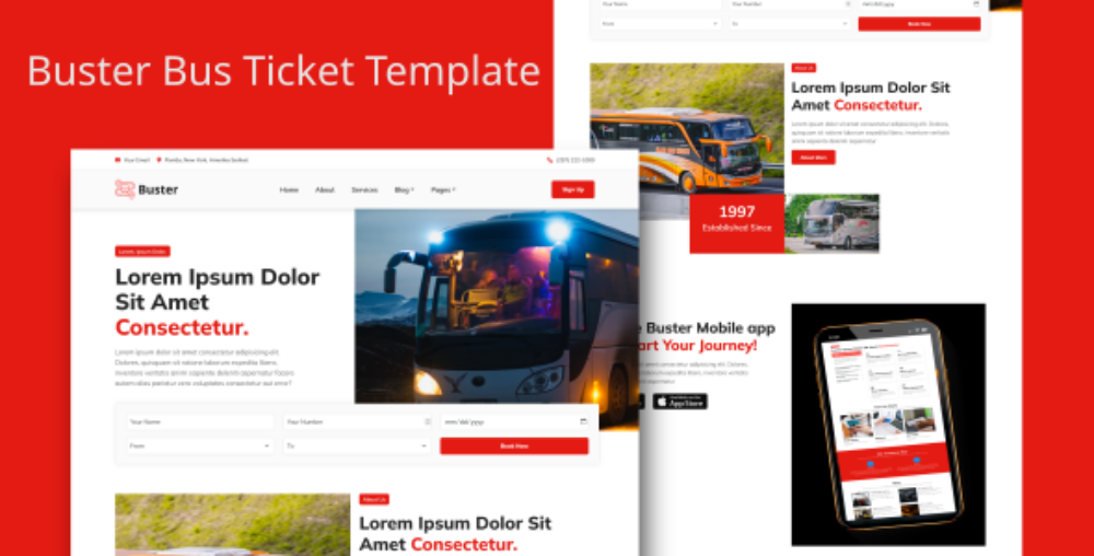 Buster - Bus ticket HTML Template