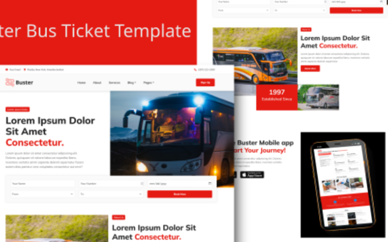 Buster - Bus ticket HTML Template Website Template