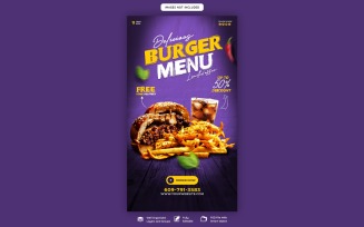 Delicious Burger Food Social media Banner Template