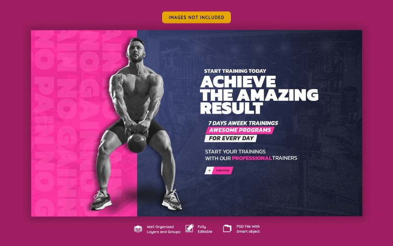 Gym And Fitness Web Banner Cover Template Social Media