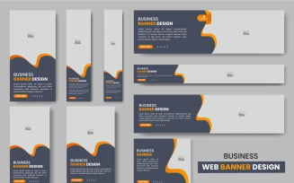 Vector web banner layout set or business web banner template bundle concept
